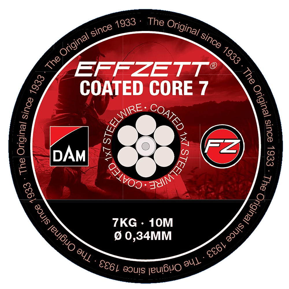 Dam Effzett Coated Core49 Stahlvorfach 10m Brown