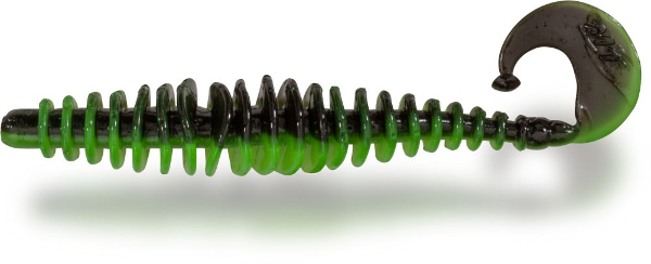 Magic Trout T-worm Twister 5,5cm - Neon Grün / Schwarz