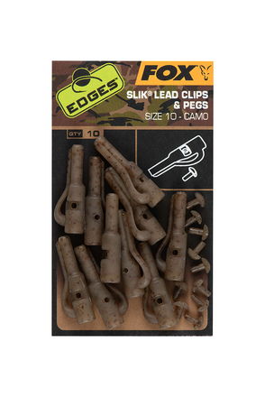 Fox Edges Camo Silk Lead Clip + T_Stift Größe 10 (10 Stück)