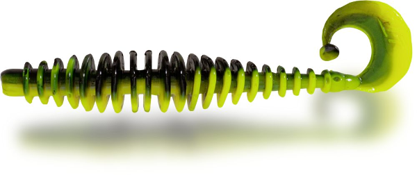 Magic Trout T-worm Twister 5,5cm - Neon Gelb / Schwarz
