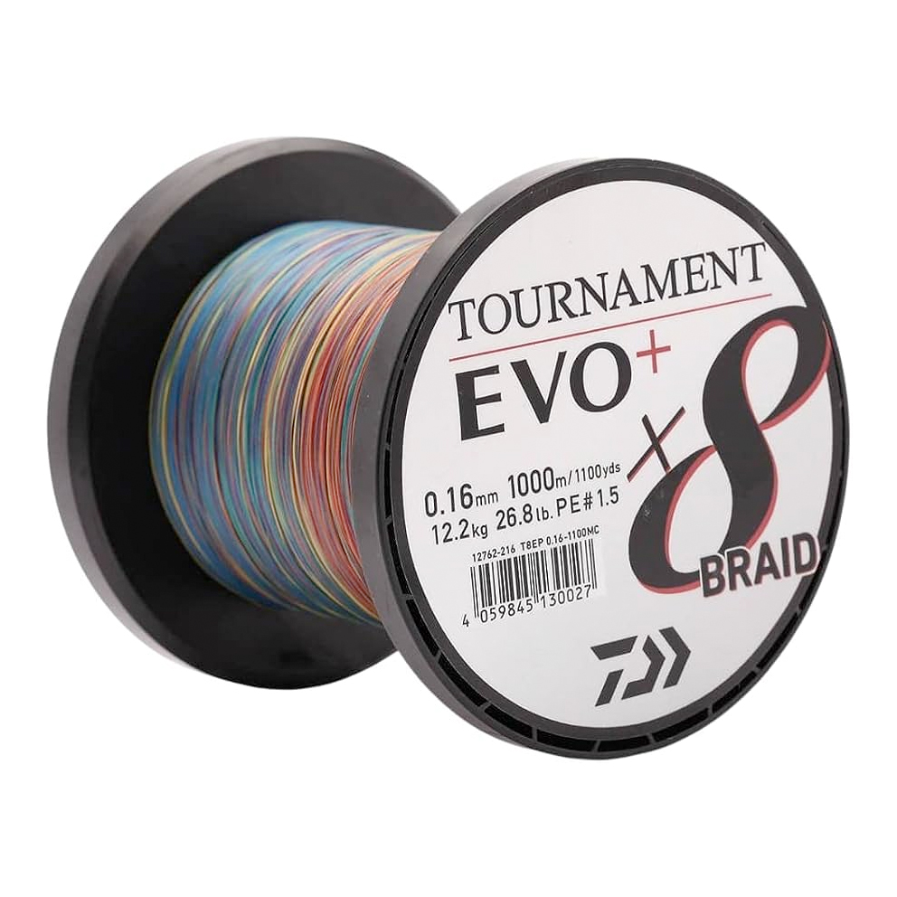 Daiwa Tournament x8 EVO+ Geflochtene Schnur Multi Colour 1000m