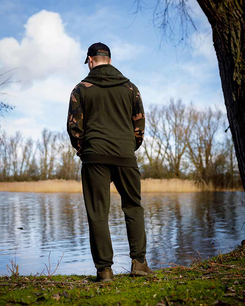 Fox LW Khaki/Camo Split Zip Hoody