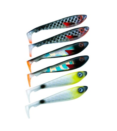 Svartzonker McRubber Shad 9cm Mix - Overcast  (6 st)