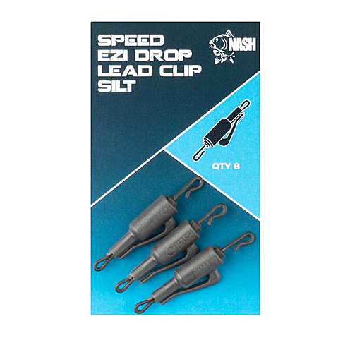 Nash Speed Ezi Drop Lead Clip (8 Stück) - Dark Silt