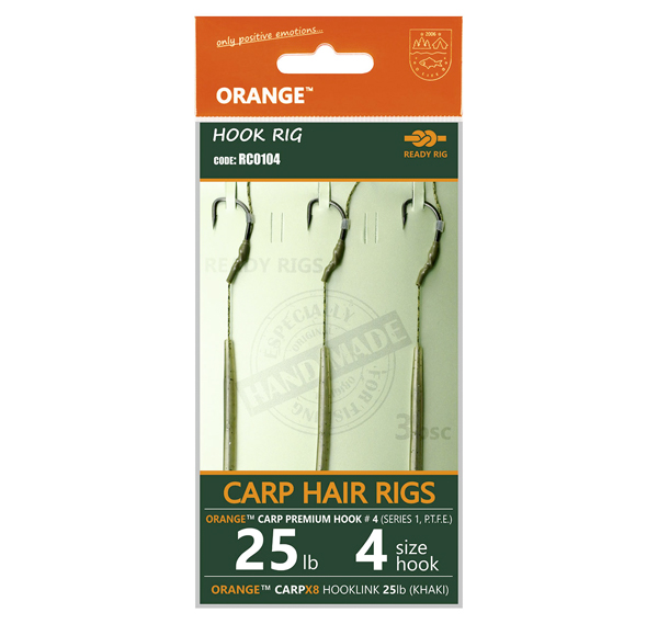 Life Orange Carp Hair Rigs, 3 Stück