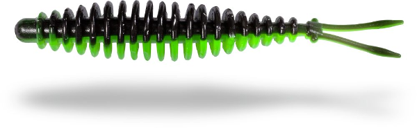 Magic Trout T-Wurm V-Schwanz 6,5cm - Neon Green / Black