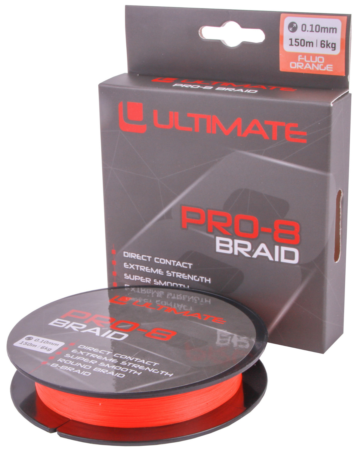 Ultimate Deluxe Spin Set - Ultimate Pro-8 Braid 0.12mm 7kg 150m Fluo Orange