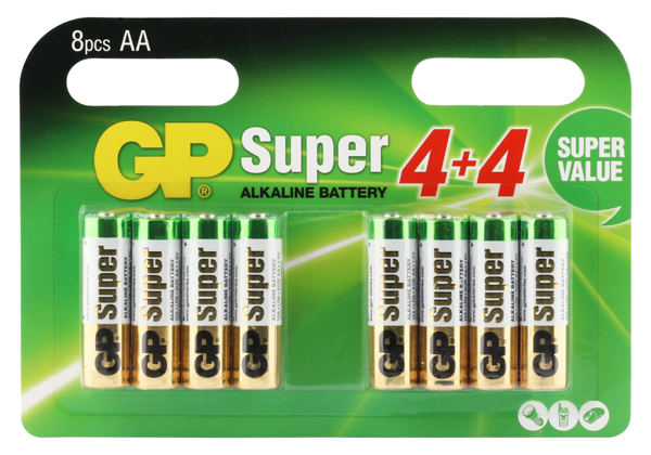 GP Alkaline Batterien - GP Super Alkaline AA Mignon penlite, multipack 8 pcs