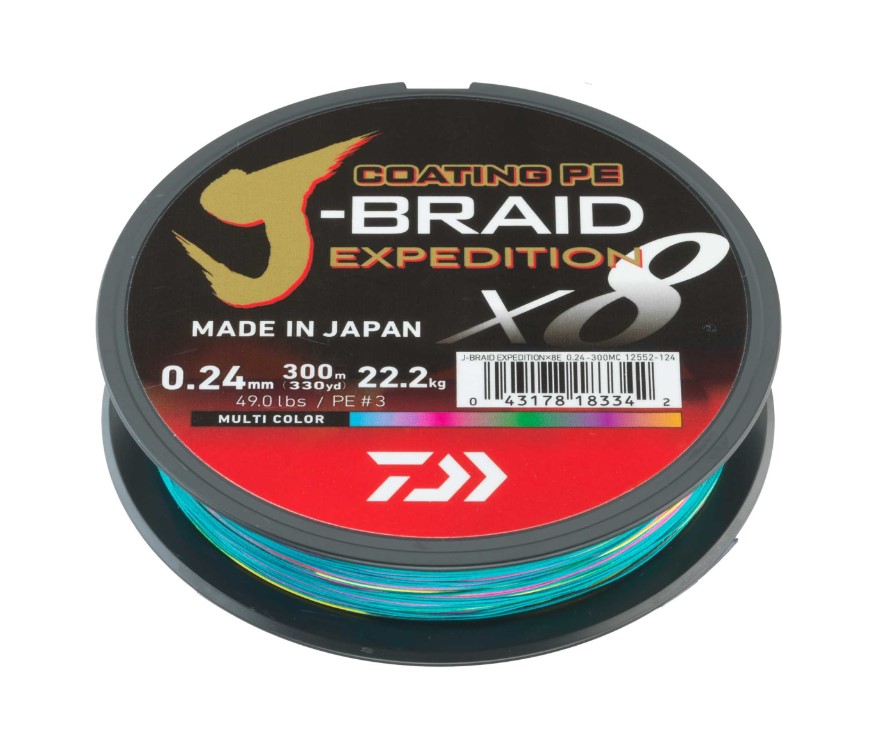 Daiwa J-Braid Expedition Multi-Color X8E Geflochtene Schnur (3000m)