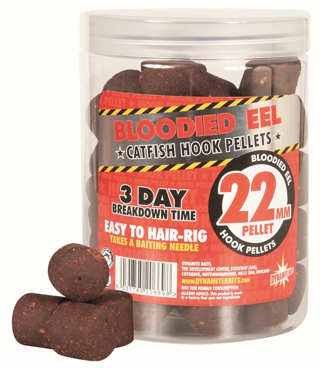 Dynamite Baits Blooded Eel Hook Waller Pellets Rot (22mm)