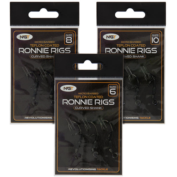 NGT Ronnie Rigs - 3 Pack mit Teflon Haken