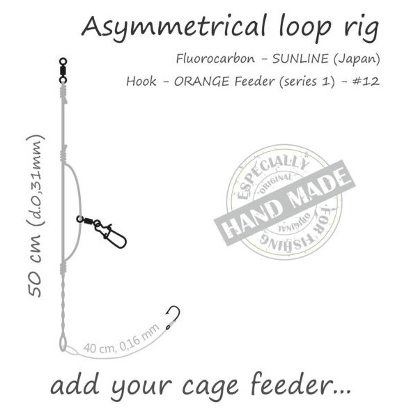 Life-Orange Feeder Rig Asymmetrical Loop ohne Futterkorb
