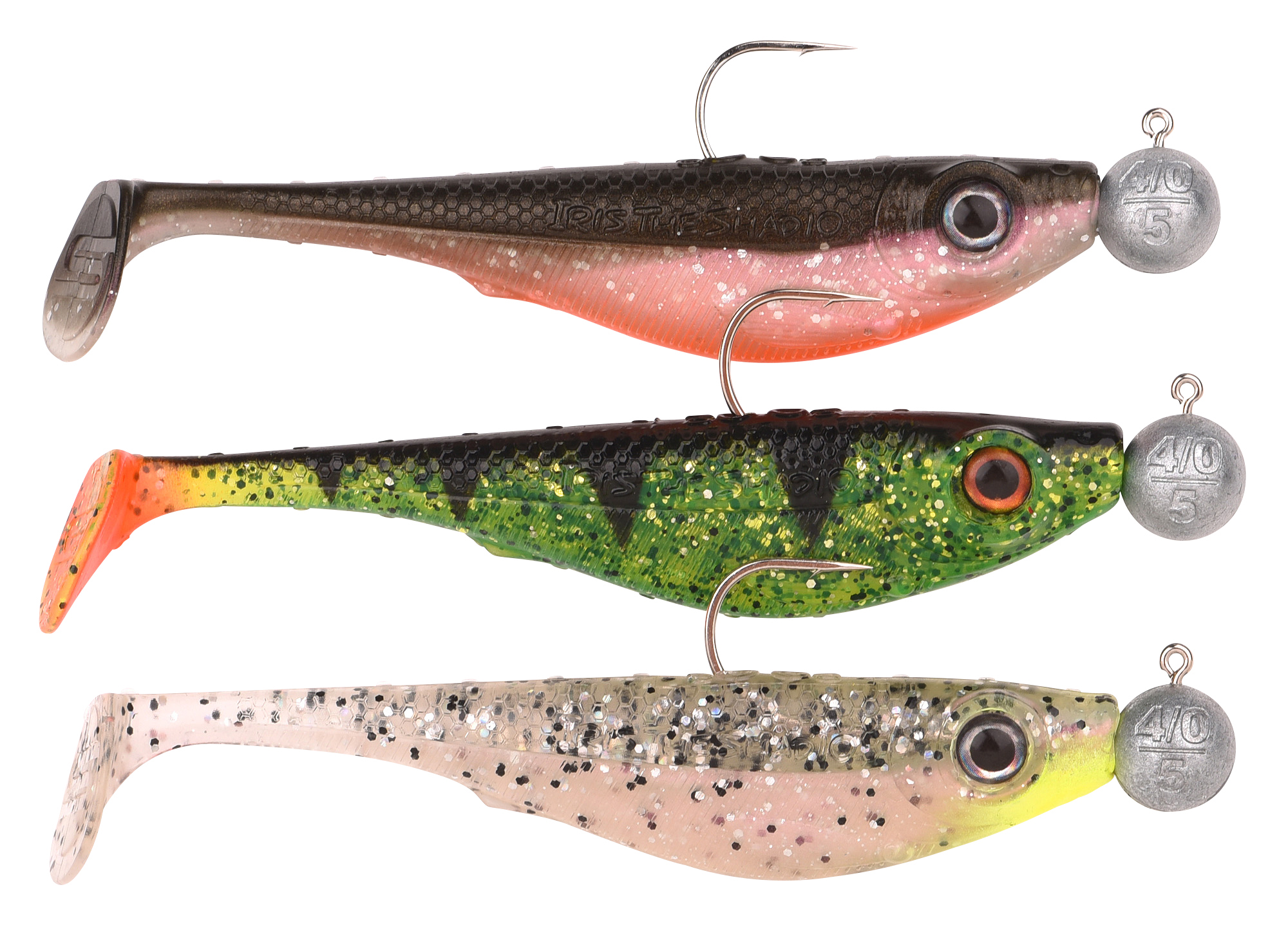 Spro Iris Shad To Go UV 10cm (7g) (3 Stück) - Salt & Pepper/UV Perch/Olive