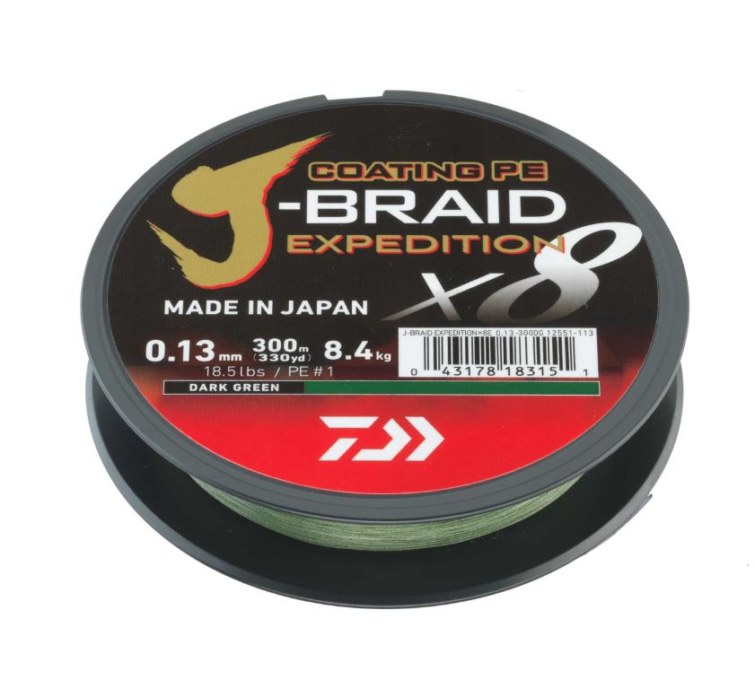 Daiwa J-Braid Expedition X8E Geflochten Schnur Dark Green (150m)