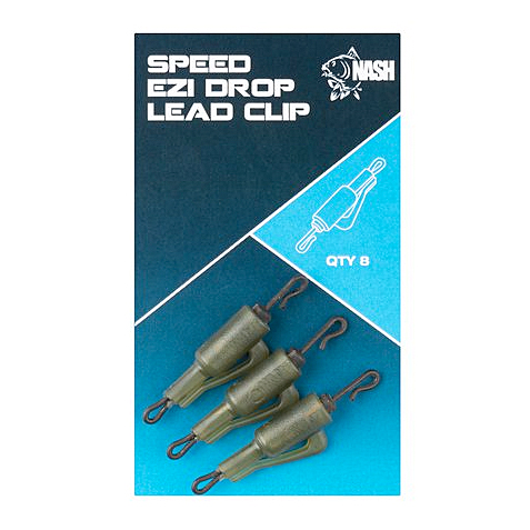 Nash Speed Ezi Drop Lead Clip (8 Stück) - Camou Green