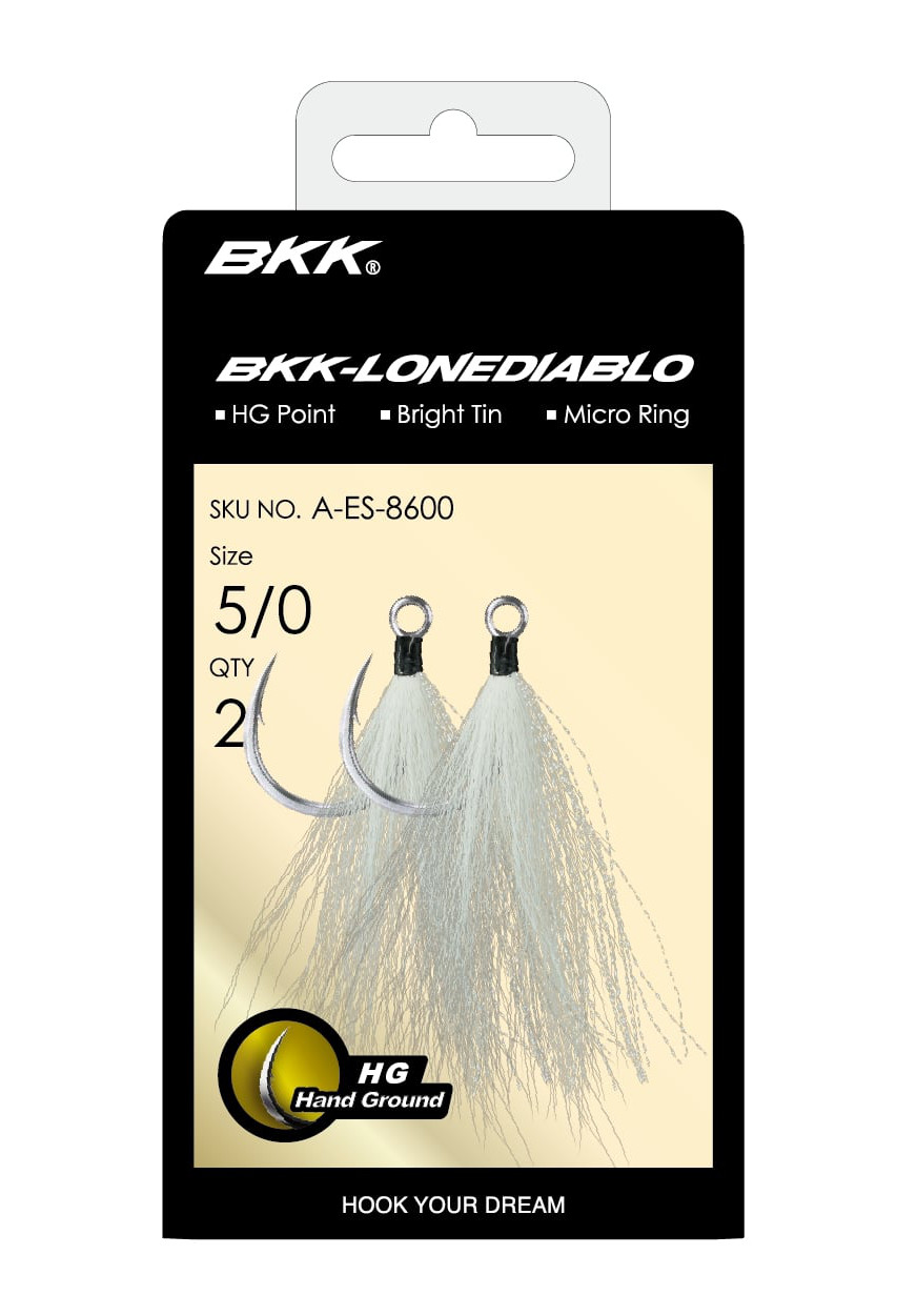 BKK Lone Diablo BT White Bucktail Meeres-Haken (2 Stück)