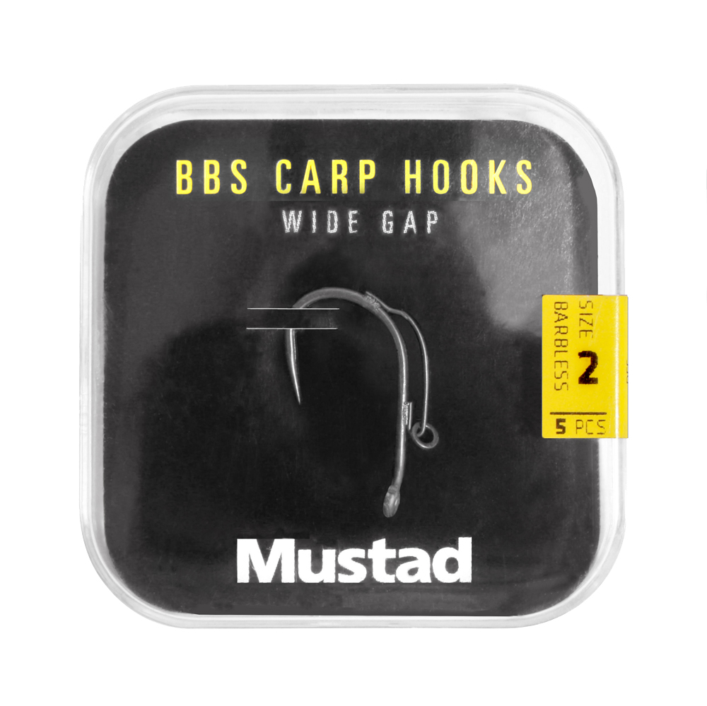 Mustad BBS 30 Carp Hooks Barbless Pack Karpfenhaken (6 Packungen + Multi Box)