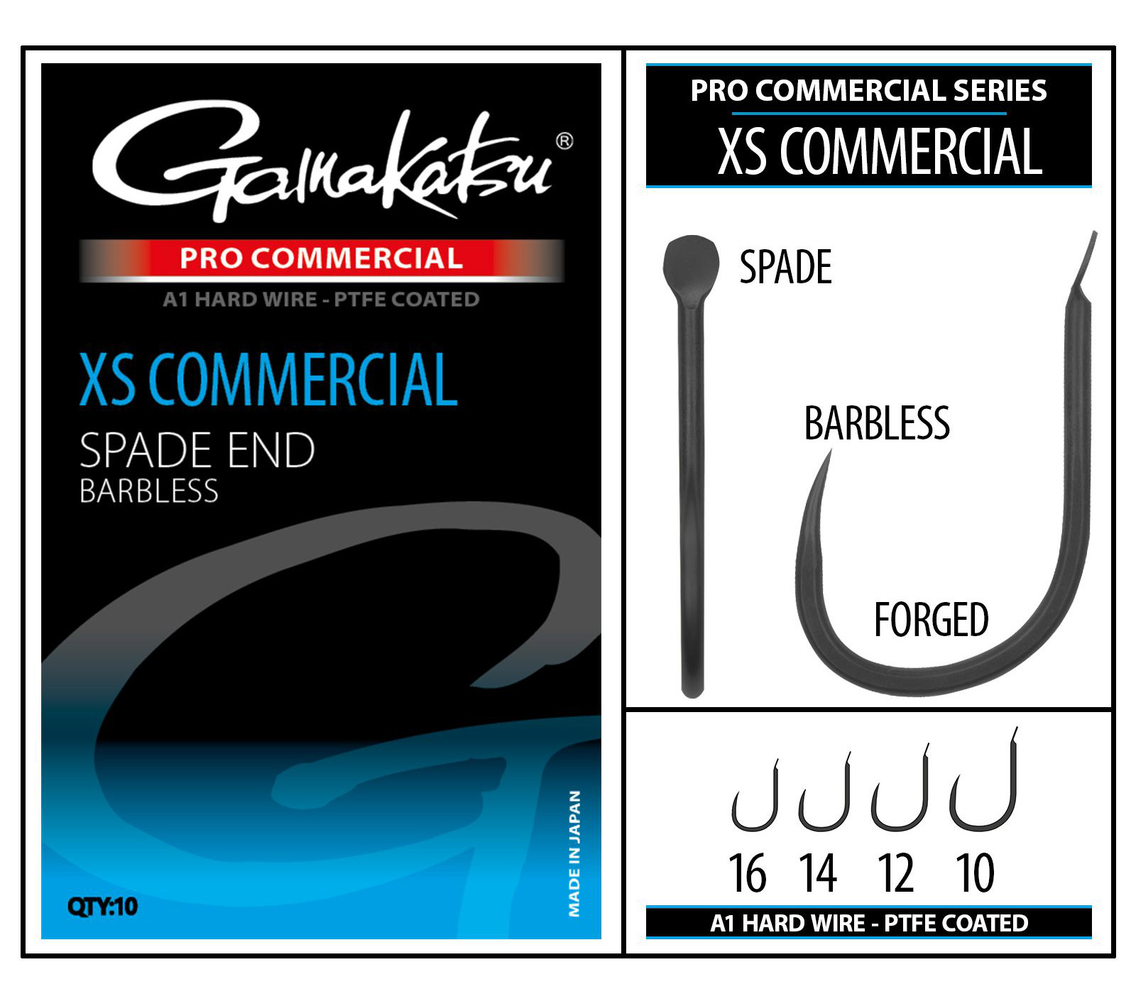 Gamakatsu Pro-C XS Commercial Spade A1 PTFE BL