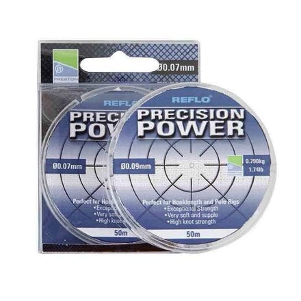Preston Reflo Precision Power Nylon 50m Weißfisch-Vorfachmaterial