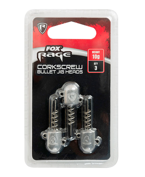 Fox Rage Corkscrew bullet jig heads, 3 st.
