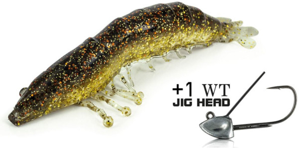 Molix Shrimp 2.5" & WT Jig Kopf - Brown