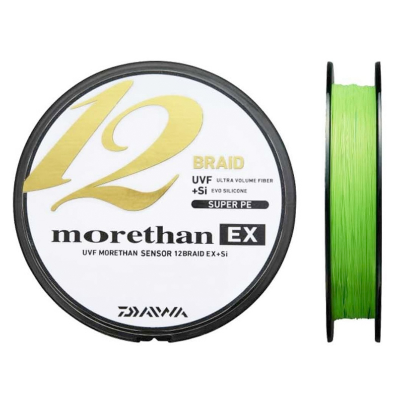 Daiwa Morethan 12 EX+Si Geflochtene Schnur Lime Green 135m