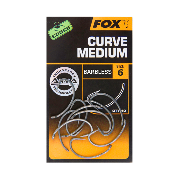 Fox Edges Curve Shank Medium - Fox Edges Curve Shank Medium 6 Widerhakenlos