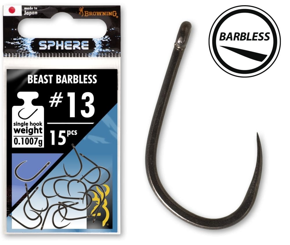Browning Sphere Beast Barbless Hook With Eye (15 st)