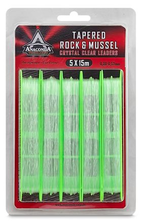 Anaconda Tapered Rock & Mussel Invisible Leaders 15m (5 Stück)