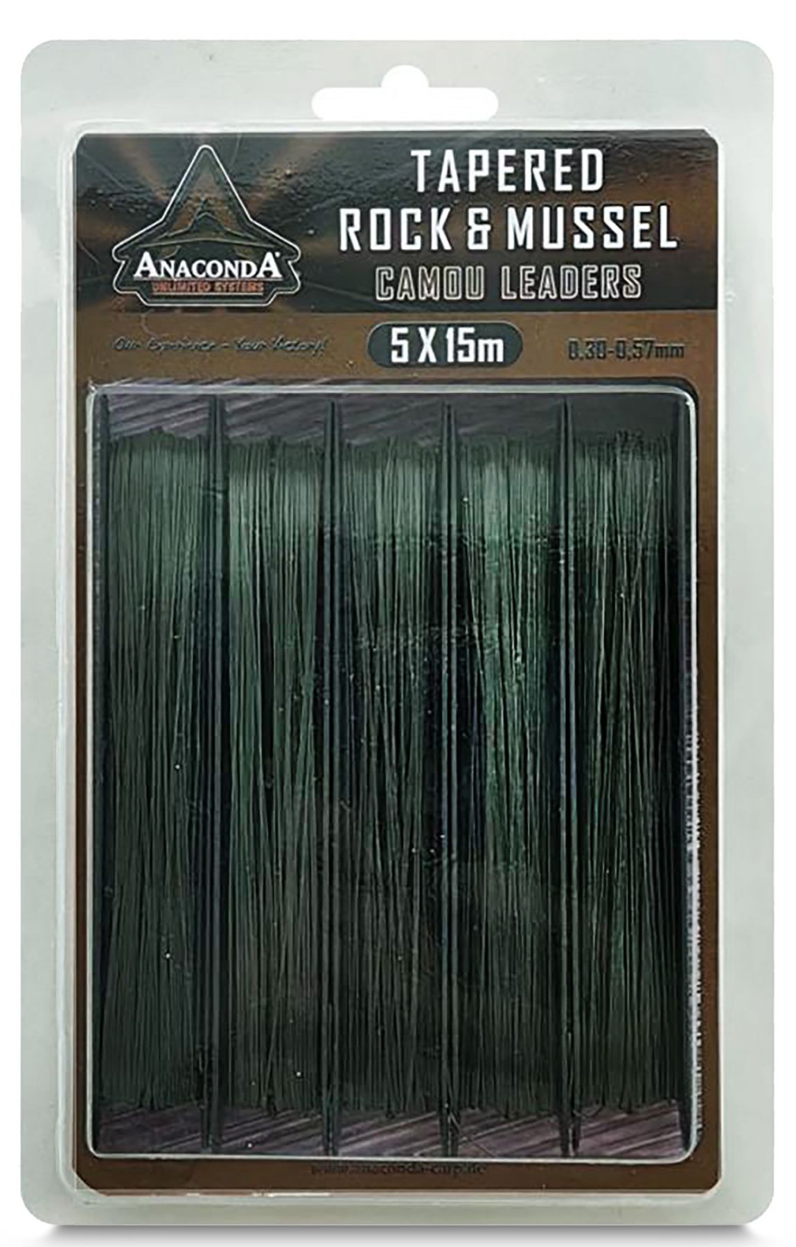 Anaconda Tapered Rock & Mussel Camou Leaders 15m (5 Stück)