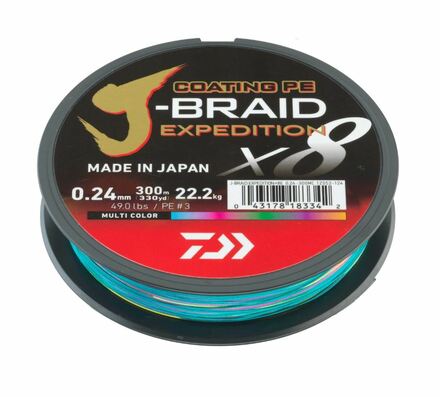 Daiwa J-Braid Expedition X8E Geflochtene Schnur Multicolor (300m)