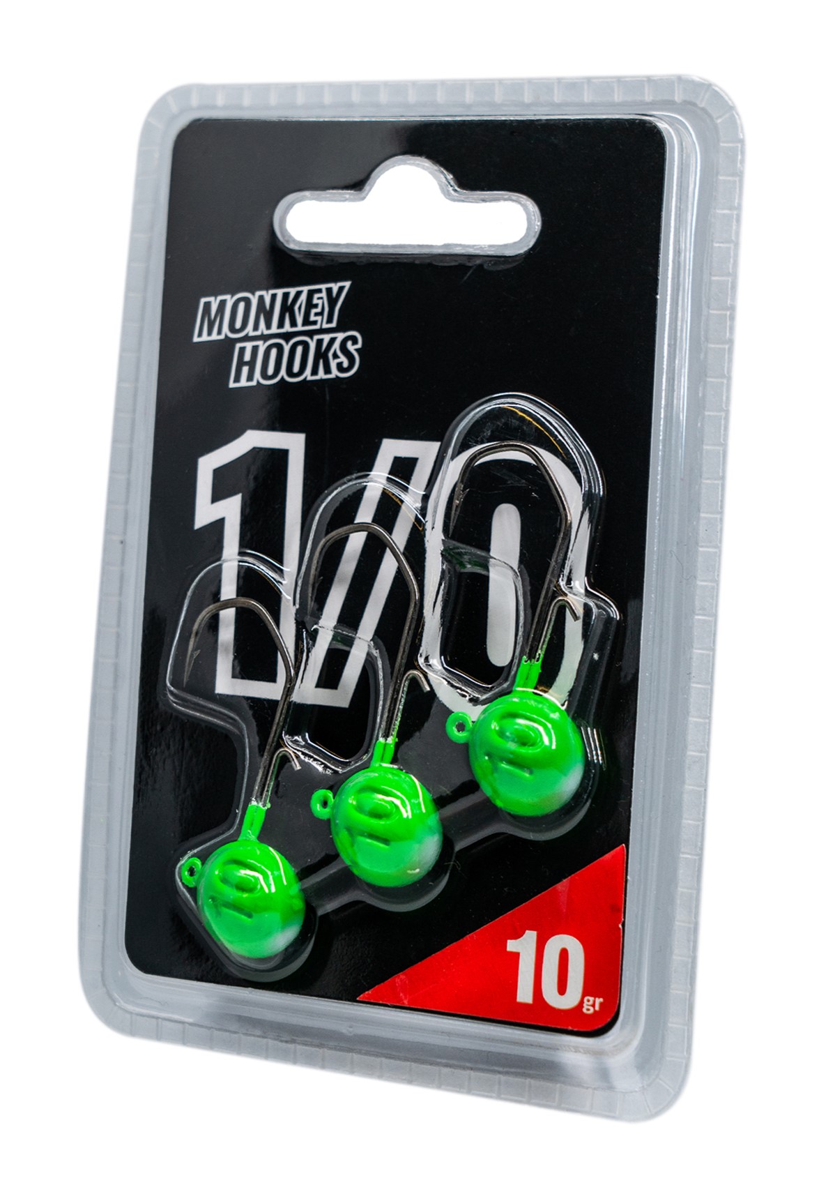 Monkey Lures Monkey Hook 1/0 Green Jigkopf (3 Stück)