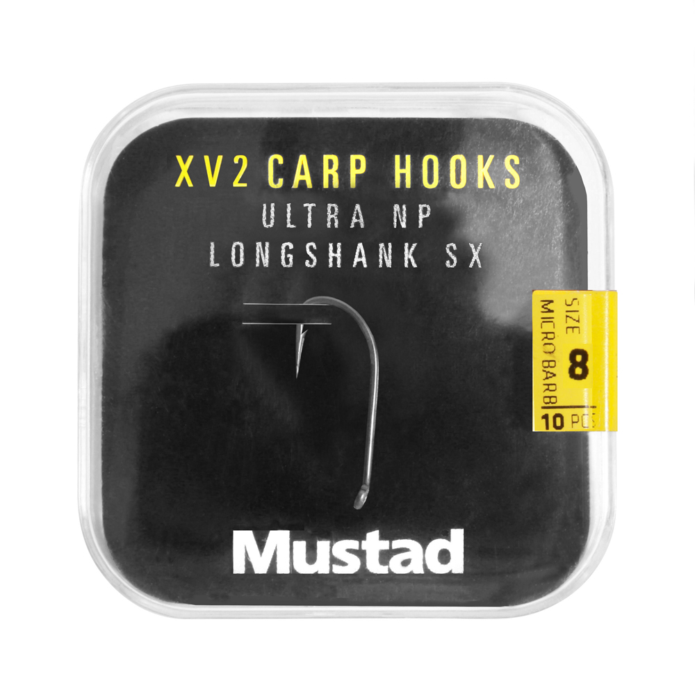Mustad Long Shank 40 Karpfenhaken-Set  (6 Packungen + Multi Box)