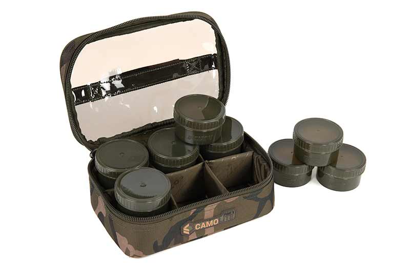 Fox Camolite 8 Pot Hakenköder Tasche (Inkl. 8 Behälter)