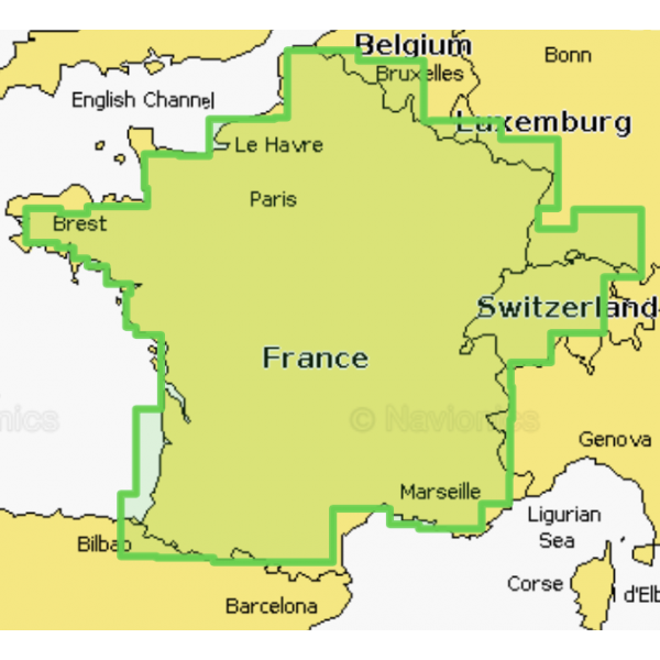 Navionics+ Karten SD/MSD-Karte - Frankreich Seen & Flüsse Leman Zürichsee